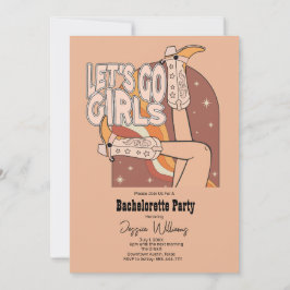 Retro Pastel Rodeo Bachelorette-partiets inbjudan