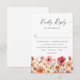 Retro Pastel Rosa Boho Vild Flowers Bröllop OSA Kort
