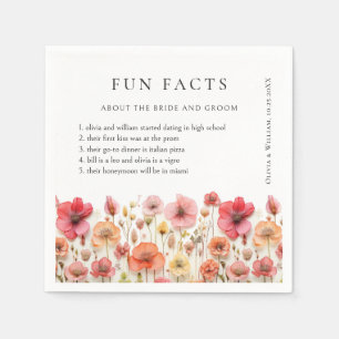 Retro Pastel Rosa Boho Wildblomme Roligt Fact Bröl Pappersservett