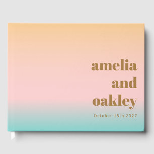 Retro Pastel Rosa Gradient Unik Anpassningsbar Brö Gästböcker
