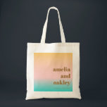 Retro Pastel Rosa Gradient Unik Anpassningsbar Brö Tygkasse<br><div class="desc">Retro Summer Beach Vibes Pastels Gradient Unik Bröllop Anpassningsbar Tote Bag</div>