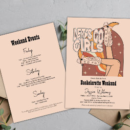 Retro Pastel Rosa Rodeo Bachelorette Helg Inbjudningar