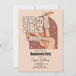 Retro Pastel Rosa Rodeo Bachelorette Party Inbjudningar