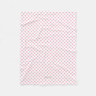 Retro pastel rosa white polka dots mönster fleecefilt