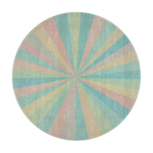 Retro Pastel Starburst Round Cutting Board  (Framsidan)