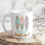 Retro Pastel Surfboard Kaffemugg<br><div class="desc">Fånga perfekten av reflexer med vår Retro Pastel Surfboard Coffee Mugg. Designat med en vintage har mugg en nostalgisk pastellpalett som fångar kärnan i den klassiska surfan. Med charmerande illustrationer av surfingbrädor i mjuk, drömmande färg, ger mugg en liten bit av stranden som lagts tillbaka stil till din dagliga rutin....</div>