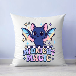 Retro Pastelcore Cute Halloween Fladdermus & Check Kudde