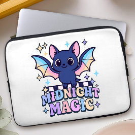 Retro Pastelcore Cute Halloween Fladdermus & Check Laptop Fodral