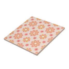 Retro Pastell Blommig Mosaik Keramisk Platta Kakelplatta