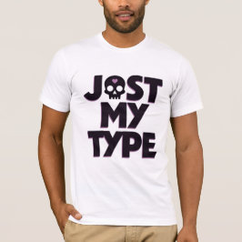 Retro Pastell Goth Skalle "Just My Type" Typografi T Shirt