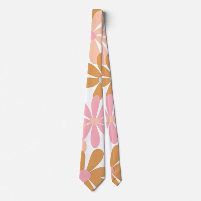 Retro Pastell Groovy Tusenskönsmönster Slips (Framsida)