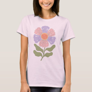 Retro Pastell "Mjuk Mama" Groovy Blomma Typografi T Shirt