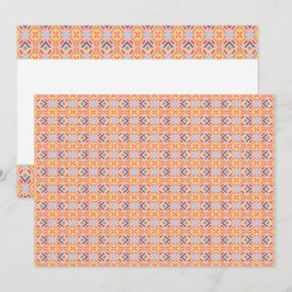 Retro Pastell Pixelmosaik Geometriskt Mönster Tack Kort
