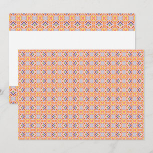 Retro Pastell Pixelmosaik Geometriskt Mönster Tack Kort