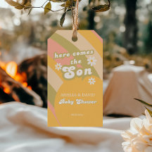 Retro Pastell Randig Groovy Son Babyfirande