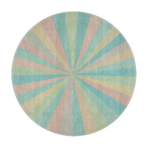 Retro Pastell Stjärnknall Rund Skärbräda
