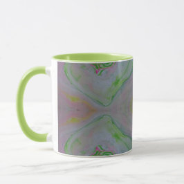 Retro Pastell Vattenmelon Marmor Vätskekonst Lime  Mugg