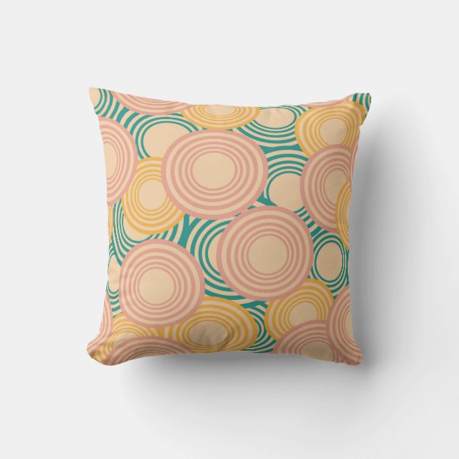 Retro-pastellgeometri Kudde (Framsida)