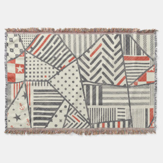 Retro Patchwork: Abstraktens geometriska design Filt