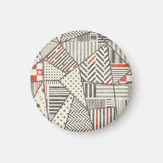 Retro Patchwork: Abstraktens geometriska design Magnet