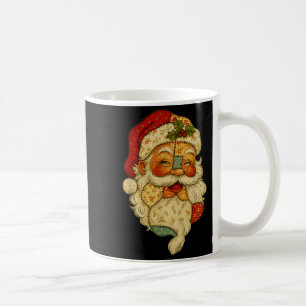 Retro Patchwork Jultomten jul Preppy Merry Kaffemugg