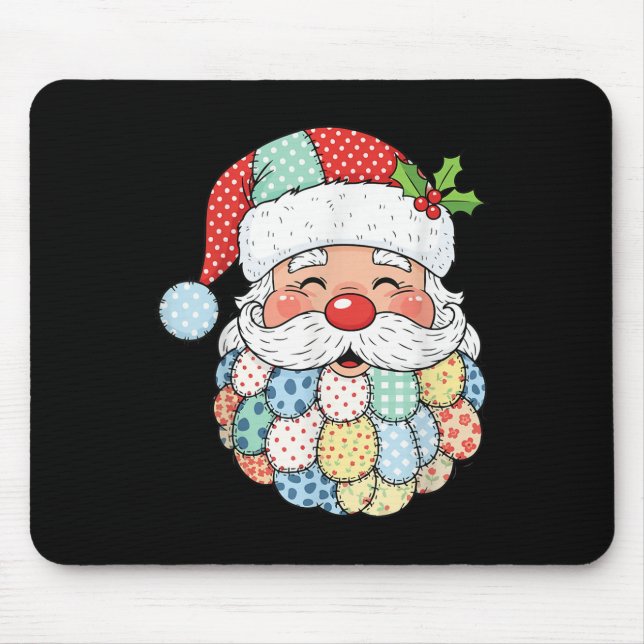 Retro Patchwork Santa Claus Christmas Preppy Xmas  Musmatta (Framsidan)