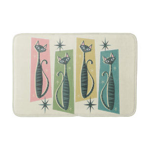 Retro Patchwork Tabbies ©studioxtine Badrumsmatta