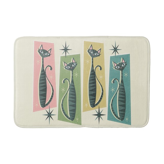 Retro Patchwork Tabbies ©studioxtine Badrumsmatta (Framsidan)