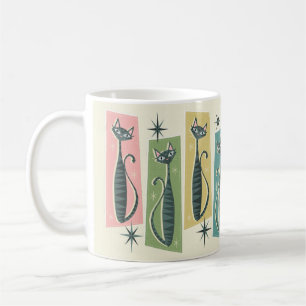 Retro Patchwork Tabbies ©studioxtine Kaffemugg