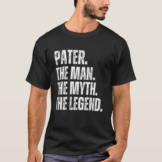 Retro Pater the Man the Myth the Legend Pops Prese T Shirt (Framsida)