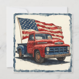 Retro Patriot Auto: Vintage Glory Julkort