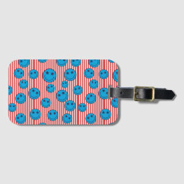Retro Patriot Leende Ansikte Bagagebricka