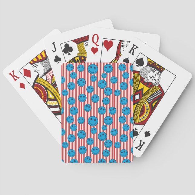 Retro Patriot Leende Ansikte Casinokort (Baksidan)
