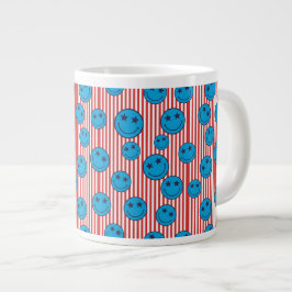 Retro Patriot Leende Ansikte Jumbo Mugg