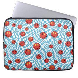 Retro Patriot Leende Ansikte Laptop Fodral