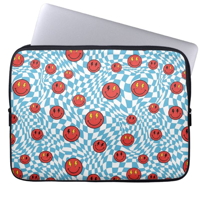 Retro Patriot Leende Ansikte Laptop Fodral (Framsidan)