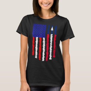 Retro Patriotic American Liberia Flagga Distress T Shirt