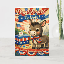 Retro Patriotic Donkey Vote Reminder