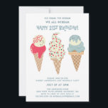 Retro Patriotic Ice Cream Cone 21:a födelsedagen Inbjudningar<br><div class="desc">Nytt för sommaren 2024. Ice Cream,  din kräm Vi alla kräm Lycklig 21:a födelsedagen! Följs av tre reflekterande vattenfärgade glasskoner i färg med patriotisk röd,  vit och blå glass och sprinkler.</div>