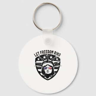 Retro Patriotic Let Freedom Ring 4 juli Nyckelring