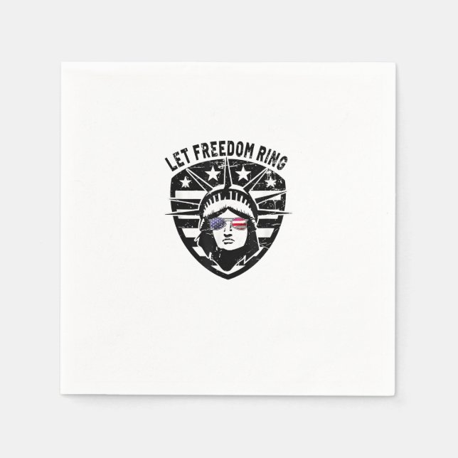Retro Patriotic Let Freedom Ring 4 juli Pappersservett (Framsidan)