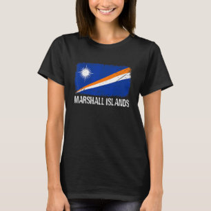Retro Patriotic Manar Women Marshall Islands Flagg T Shirt