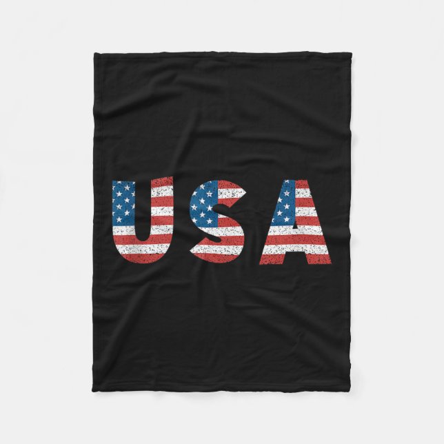 Retro Patriotic Usa National American Flagga 20th  Fleecefilt (Framsidan)