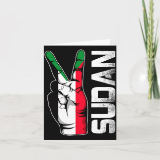 Retro Patriotisk Seger Sudan Flagga Fingrar Kort