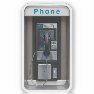 Retro Payphone-design, Vintage Telefonkiosk Konst Klistermärken