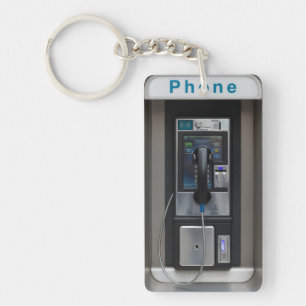 Retro Payphone-design, Vintage Telefonkiosk Konst Nyckelring