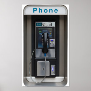 Retro Payphone-design, Vintage Telefonkiosk Konst Poster