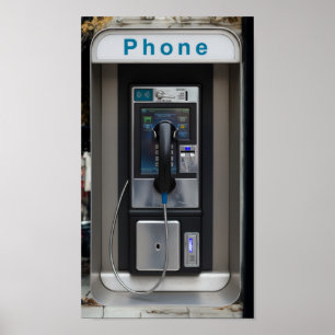 Retro Payphone-design, Vintage Telefonkiosk Konst Poster