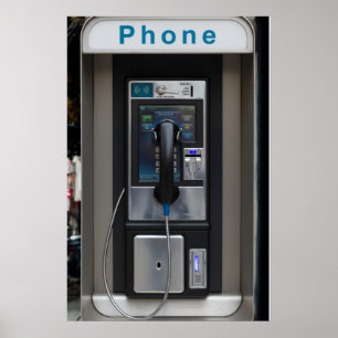 Retro Payphone-design, Vintage Telefonkiosk Konst Poster