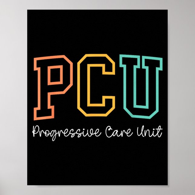 Retro Pcu Progressive Care Unit Rn Nurse Nursing W Poster (Framsidan)